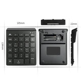 Maxbell Anti Slip Bluetooth Number Pad 28 Keys Number Numpad for PC Windows Computer Black