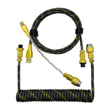 Maxbell coil Type C Cable for Mechanical Keyboard Coiling Spring Sprial Cable Black 3pcs