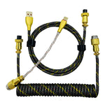 Maxbell coil Type C Cable for Mechanical Keyboard Coiling Spring Sprial Cable Black 3pcs