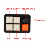 Maxbell Wired Five Keys Mechanical Keyboard USB Portable Durable Mini RGB Keypad Gray