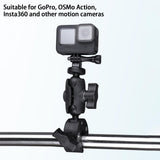 Maxbell Motorcycle Handlebar Camera Mount 1/4 360 Degree Rotary Extended Big Clamp