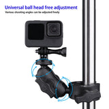 Maxbell Motorcycle Handlebar Camera Mount 1/4 360 Degree Rotary Extended Big Clamp