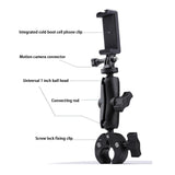 Maxbell Motorcycle Handlebar Camera Mount 1/4 360 Degree Rotary Extended Big Clamp