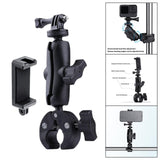 Maxbell Motorcycle Handlebar Camera Mount 1/4 360 Degree Rotary Extended Big Clamp