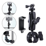 Maxbell Motorcycle Handlebar Camera Mount 1/4 360 Degree Rotary Extended Big Clamp