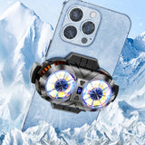 Maxbell Phone Cooler RGB Lights Rechargeable Quiet Heatsink for Gaming Videos Black