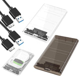Maxbell 2.5inch External Hard Drive Enclosure SSD Enclosure 5Gbps SATA to USB 3.1 Clear