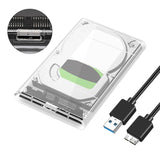 Maxbell 2.5inch External Hard Drive Enclosure SSD Enclosure 5Gbps SATA to USB 3.1 Clear