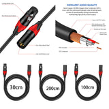 Maxbell XLR Microphone Cable Audio Cable XLR Cable for PA Systems Mixers Speakers 0.3m