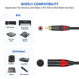 Maxbell 3 Pin XLR rca Microphone Cable Cord for Speakers XLR rca Mic Cable Male to Male 0.3m