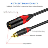 Maxbell 3 Pin XLR rca Microphone Cable Cord for Speakers XLR rca Mic Cable Male to Male 2m