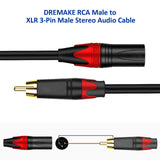 Maxbell 3 Pin XLR rca Microphone Cable Cord for Speakers XLR rca Mic Cable Male to Male 2m