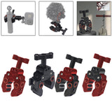 Maxbell Claw Clamp with 1/4inch Thread Holes 3/8inch Locating Pin for Camera Tripod Red