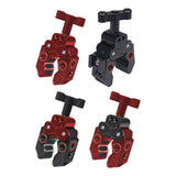 Maxbell Claw Clamp with 1/4inch Thread Holes 3/8inch Locating Pin for Camera Tripod Red