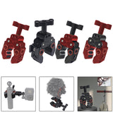 Maxbell Claw Clamp with 1/4inch Thread Holes 3/8inch Locating Pin for Camera Tripod Red