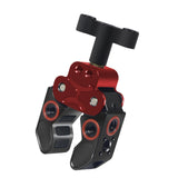 Maxbell Claw Clamp with 1/4inch Thread Holes 3/8inch Locating Pin for Camera Tripod Black Red