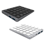 Maxbell Numeric Keypad Rechargeable with USB Hub for Desktop Notebook Grey