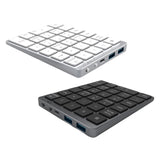 Maxbell Numeric Keypad Rechargeable with USB Hub for Desktop Notebook Grey