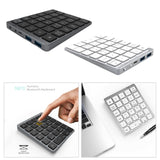 Maxbell Numeric Keypad Rechargeable with USB Hub for Desktop Notebook Grey