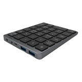Maxbell Numeric Keypad Rechargeable with USB Hub for Desktop Notebook Grey