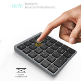 Maxbell Numeric Keypad Rechargeable with USB Hub for Desktop Notebook Grey