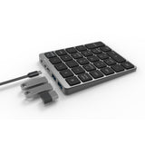 Maxbell Numeric Keypad Rechargeable with USB Hub for Desktop Notebook Silver