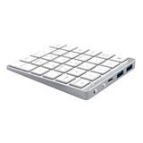 Maxbell Numeric Keypad Rechargeable with USB Hub for Desktop Notebook Silver