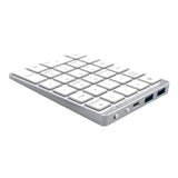 Maxbell Numeric Keypad Rechargeable with USB Hub for Desktop Notebook Silver