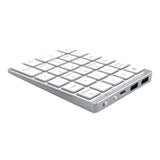 Maxbell Numeric Keypad Rechargeable with USB Hub for Desktop Notebook Silver
