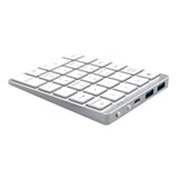 Maxbell Numeric Keypad Rechargeable with USB Hub for Desktop Notebook Silver