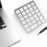 Maxbell Numeric Keypad Rechargeable with USB Hub for Desktop Notebook Silver