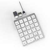 Maxbell Numeric Keypad Rechargeable with USB Hub for Desktop Notebook Silver