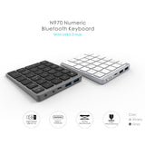 Maxbell Numeric Keypad Rechargeable with USB Hub for Desktop Notebook Silver