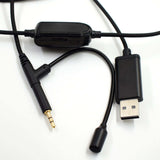 Maxbell USB to 2.5mm Earphone Audio Cable with Microphone for QC35 Y55 Y50