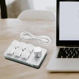 Maxbell Programming macro Knob Keyboard Multifunctional Portable White