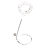 Maxbell LED USB Circular Light Flexible Gooseneck Reading Lamp, Adjustable Angle White