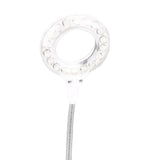 Maxbell LED USB Circular Light Flexible Gooseneck Reading Lamp, Adjustable Angle White