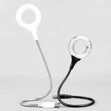 Maxbell LED USB Circular Light Flexible Gooseneck Reading Lamp, Adjustable Angle White