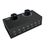 Maxbell Audio Switch Audio Switcher Box 6 in 1 Out Portable Compact for Laptop Phone