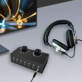 Maxbell Audio Switch Audio Switcher Box 6 in 1 Out Portable Compact for Laptop Phone
