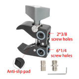 Maxbell Large Clamp with 1/4 and 3/8 Screw Thread Pliers Claw Clip for Microphones