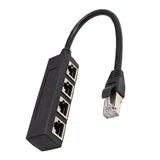 Maxbell LAN Ethernet Splitter Black Male to Female Network Adapter Computer One to  Four