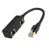 Maxbell LAN Ethernet Splitter Black Male to Female Network Adapter Computer One to Two  Large