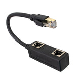 Maxbell LAN Ethernet Splitter Black Male to Female Network Adapter Computer One to Two  Large