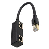 Maxbell LAN Ethernet Splitter Black Male to Female Network Adapter Computer One to Two  Large