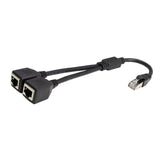 Maxbell LAN Ethernet Splitter Black Male to Female Network Adapter Computer One to Two Cable