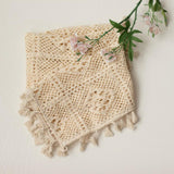 Maxbell Photo Prop Blanket Wrapping Towel Cotton Thread Decor Tassel Blanket L