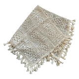 Maxbell Photo Prop Blanket Wrapping Towel Cotton Thread Decor Tassel Blanket L