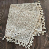 Maxbell Photo Prop Blanket Wrapping Towel Cotton Thread Decor Tassel Blanket L