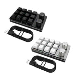 Maxbell 12 Key Mini Mechanical Keyboard Programmable Keypad RGB Lights for Office Black